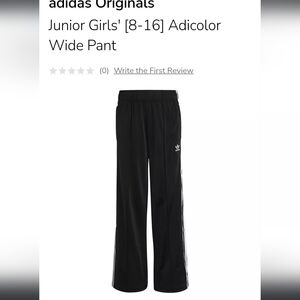 Adidas Originals Junior Girls' Black Adicolor Wide Pants